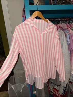 Pink and White Striped Top